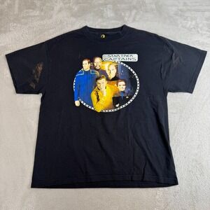 VTG Star‎ Trek Captains Experience Las Vegas Shirt Mens L Black Preowned Stain